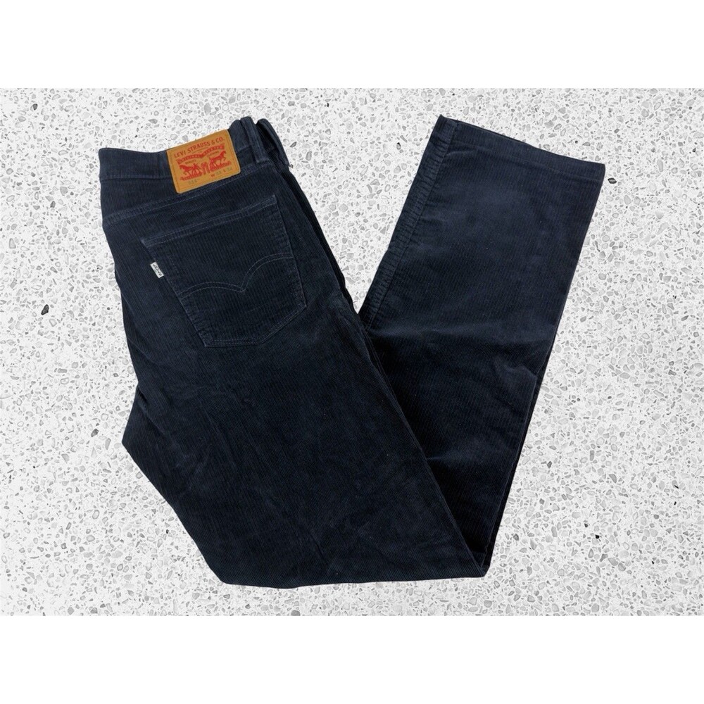 Levi’s 514 Corduroy Pants Mens 33x34 Navy Blue Straight Fit Casual Trousers